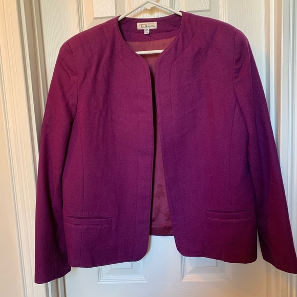 Talbots Jackets & Blazers - Talbots VINTAGE blazer ladies 💯% wool, size 14 lined purple shoulder pads